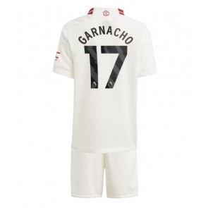 Manchester United Alejandro Garnacho #17 Replika Babytøj Tredje sæt Børn 2023-24 Kortærmet (+ Korte bukser)